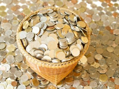 basket with coins